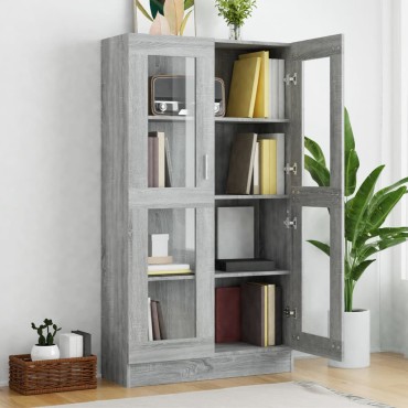 vidaXL Βιτρίνα Γκρι Sonoma 82,5x30,5x150cm Επεξεργασμένο Ξύλο 1 τεμ.