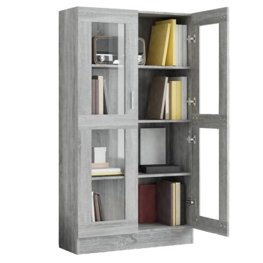vidaXL Βιτρίνα Γκρι Sonoma 82,5x30,5x150cm Επεξεργασμένο Ξύλο 1 τεμ.