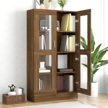 vidaXL Βιτρίνα Καφέ Δρυς 82,5x30,5x150cm από Επεξεργασμένο Ξύλο 1 τεμ.