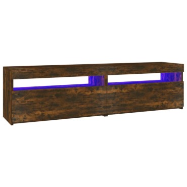 vidaXL Έπιπλο Τηλεόρασης με LED 2 τεμ. Καπνιστή Δρυς 75x35x40cm