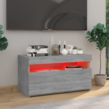 vidaXL Έπιπλο Τηλεόρασης με LED Γκρι Sonoma 75x35x40cm