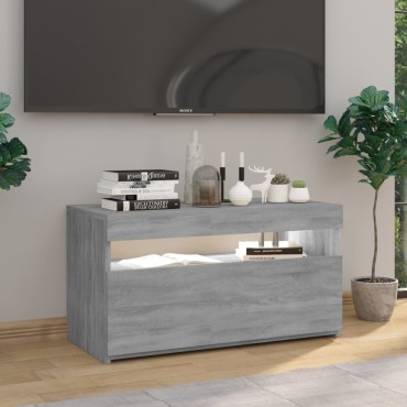 vidaXL Έπιπλο Τηλεόρασης με LED Γκρι Sonoma 75x35x40cm