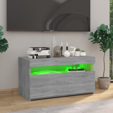 vidaXL Έπιπλο Τηλεόρασης με LED Γκρι Sonoma 75x35x40cm