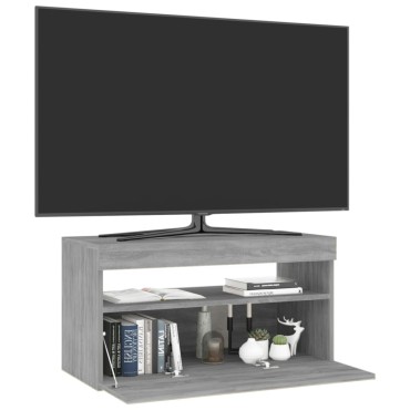 vidaXL Έπιπλο Τηλεόρασης με LED Γκρι Sonoma 75x35x40cm