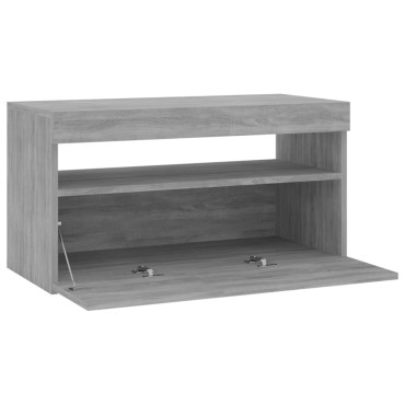 vidaXL Έπιπλο Τηλεόρασης με LED Γκρι Sonoma 75x35x40cm