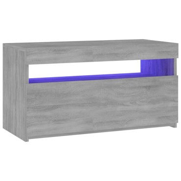 vidaXL Έπιπλο Τηλεόρασης με LED Γκρι Sonoma 75x35x40cm