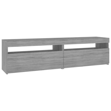 vidaXL Έπιπλο Τηλεόρασης με LED 2 τεμ. Γκρι Sonoma 75x35x40cm