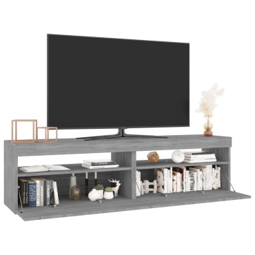 vidaXL Έπιπλο Τηλεόρασης με LED 2 τεμ. Γκρι Sonoma 75x35x40cm