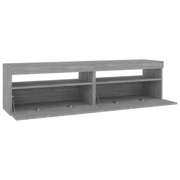 vidaXL Έπιπλο Τηλεόρασης με LED 2 τεμ. Γκρι Sonoma 75x35x40cm