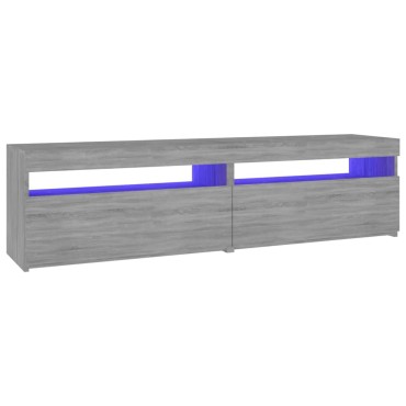 vidaXL Έπιπλο Τηλεόρασης με LED 2 τεμ. Γκρι Sonoma 75x35x40cm