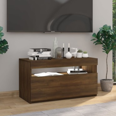 vidaXL Έπιπλο Τηλεόρασης με LED Καφέ Δρυς 75x35x40cm
