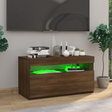 vidaXL Έπιπλο Τηλεόρασης με LED Καφέ Δρυς 75x35x40cm
