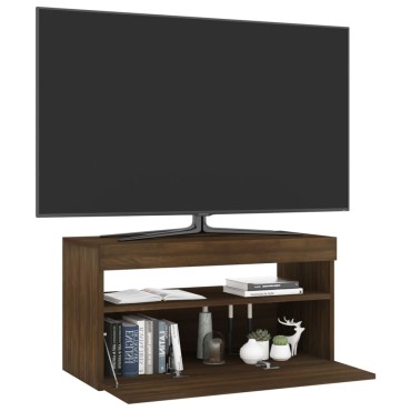 vidaXL Έπιπλο Τηλεόρασης με LED Καφέ Δρυς 75x35x40cm