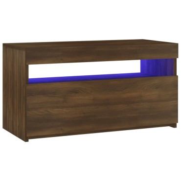 vidaXL Έπιπλο Τηλεόρασης με LED Καφέ Δρυς 75x35x40cm