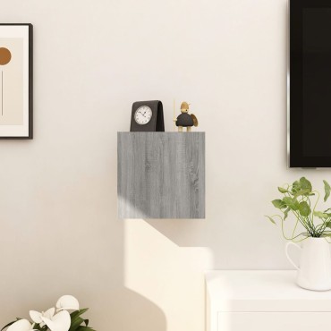 vidaXL Έπιπλο Τηλεόρασης Επιτοίχιο Γκρι Sonoma 30,5x30x30cm