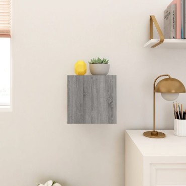 vidaXL Έπιπλο Τηλεόρασης Επιτοίχιο Γκρι Sonoma 30,5x30x30cm