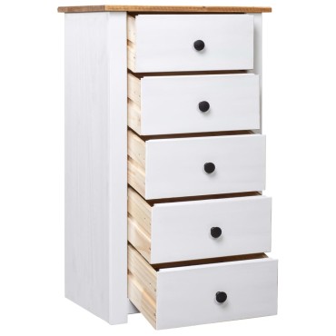 vidaXL Μπουφές Λευκός 46x40x89cm από Ξύλο Πεύκου Σειρά Panama 1 τεμ.