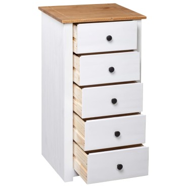 vidaXL Μπουφές Λευκός 46x40x89cm από Ξύλο Πεύκου Σειρά Panama 1 τεμ.