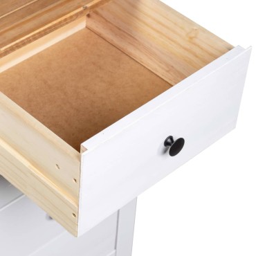 vidaXL Μπουφές Λευκός 46x40x89cm από Ξύλο Πεύκου Σειρά Panama 1 τεμ.