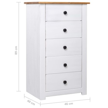 vidaXL Μπουφές Λευκός 46x40x89cm από Ξύλο Πεύκου Σειρά Panama 1 τεμ.