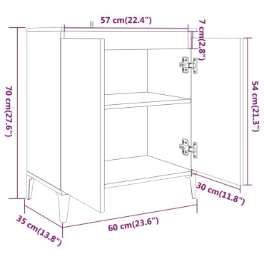 vidaXL Ντουλάπι Καπνιστή Δρυς 60x35x70cm Επεξεργασμένο Ξύλο 1 τεμ.
