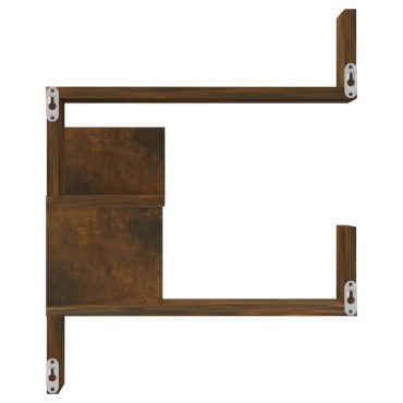 vidaXL Γωνιακή Ραφιέρα Τοίχου Καπνιστή Δρυς 40x40x50cm Επεξεργ. Ξύλο 1 τεμ.