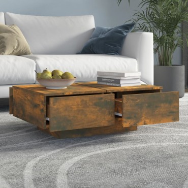 vidaXL Τραπεζάκι Σαλονιού Καπνιστή Δρυς 90x60x31cm Επεξεργασμένο Ξύλο 1 τεμ.