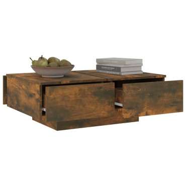 vidaXL Τραπεζάκι Σαλονιού Καπνιστή Δρυς 90x60x31cm Επεξεργασμένο Ξύλο 1 τεμ.