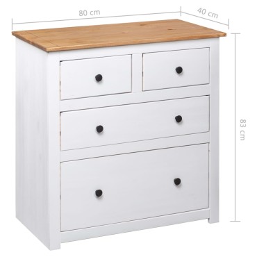 vidaXL Μπουφές Λευκός 80x40x83cm από Ξύλο Πεύκου Σειρά Panama 1 τεμ.