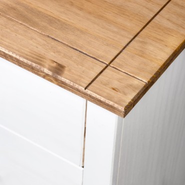 vidaXL Συρταριέρα Λευκή 80x40x73cm από Ξύλο Πεύκου Σειρά Panama 1 τεμ.