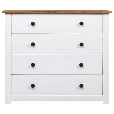 vidaXL Συρταριέρα Λευκή 80x40x73cm από Ξύλο Πεύκου Σειρά Panama 1 τεμ.