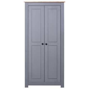 vidaXL Ντουλάπα Γκρι 80x50x171,5cm από Μασίφ Ξύλο Πεύκου Panama 1 τεμ.