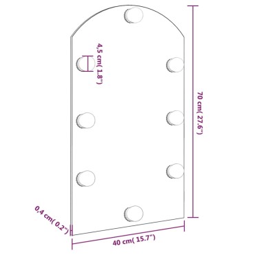 vidaXL Καθρέφτης με Φώτα LED 70x40 εκ. Γυαλί Οβάλ