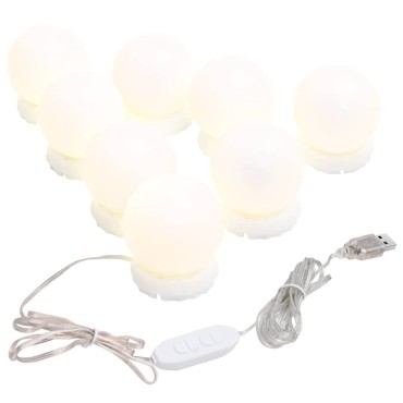 vidaXL Καθρέφτης με Φώτα LED 90x45 εκ. Γυαλί Οβάλ