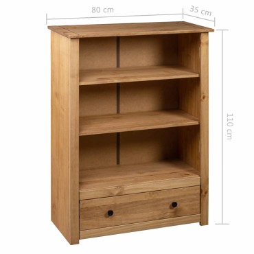 vidaXL Βιβλιοθήκη 80x35x110cm Μασίφ Ξύλο Πεύκου Σειρά Panama 1 τεμ.