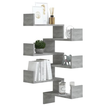 vidaXL Γωνιακές Ραφιέρες Τοίχου 2 τεμ. Γκρι Sonoma 40x40x50cm Επ. Ξύλο