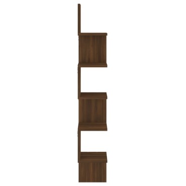 vidaXL Γωνιακή Ραφιέρα Τοίχου Καφέ Δρυς 20x20x127,5cm Επεξεργ. Ξύλο 1 τεμ.