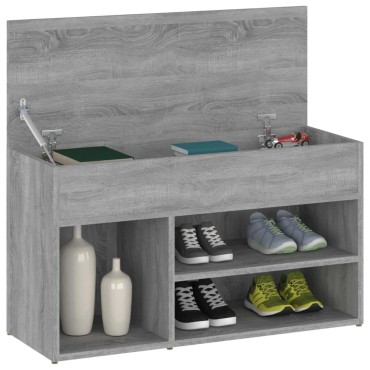 vidaXL Παπουτσοθήκη Γκρι Sonoma 80x30x45cm από Επεξεργασμένο Ξύλο