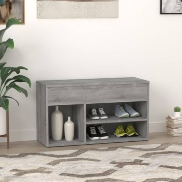 vidaXL Παπουτσοθήκη Γκρι Sonoma 80x30x45cm από Επεξεργασμένο Ξύλο