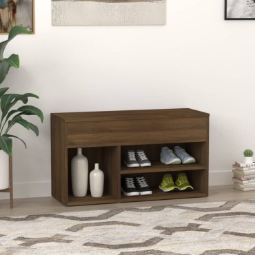 vidaXL Παπουτσοθήκη Καφέ Δρυς 80x30x45cm από Επεξεργασμένο Ξύλο