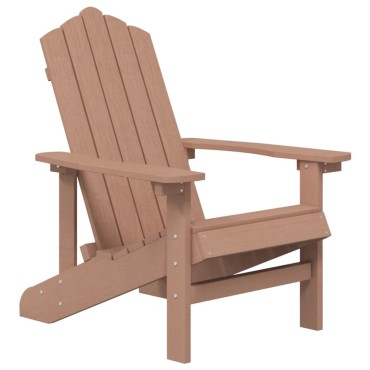 vidaXL Καρέκλες Κήπου Adirondack Καφέ από HDPE με Τραπεζάκι 38x38x46cm