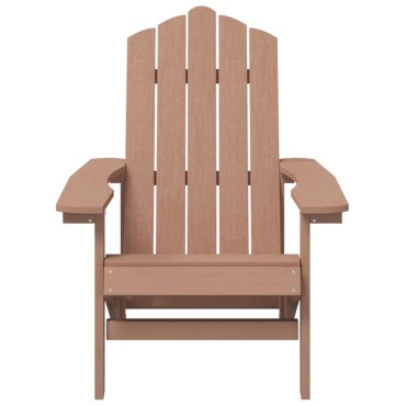 vidaXL Καρέκλες Κήπου Adirondack Καφέ από HDPE με Τραπεζάκι 38x38x46cm