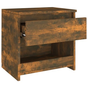 vidaXL Κομοδίνο Καπνιστή Δρυς 40x30x39cm από Επεξεργασμένο Ξύλο 1 τεμ.