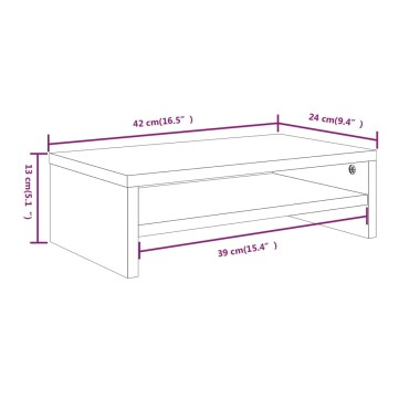 vidaXL Βάση Οθόνης Καπνιστή Δρυς 42x24x13cm από Επεξεργασμένο Ξύλο