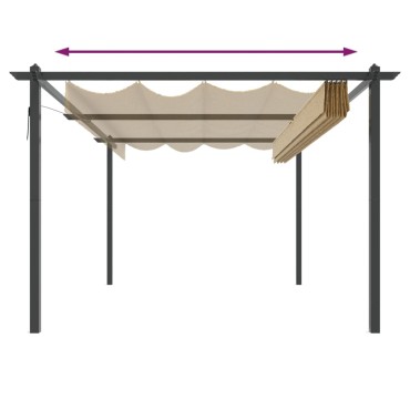 vidaXL Κιόσκι Κήπου με Πτυσσόμενη Οροφή Taupe 4 x 3 μ.