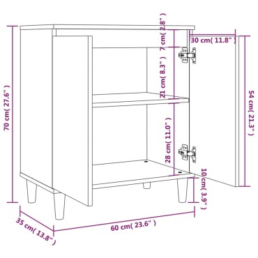 vidaXL Ντουλάπι Γκρι Sonoma 60x35x70cm από Επεξεργασμένο Ξύλο 1 τεμ.