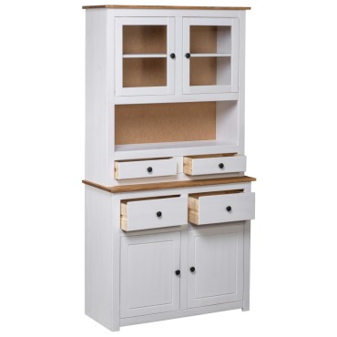 vidaXL Μπουφές Λευκός 93x40,5x180cm από Ξύλο Πεύκου Σειρά Panama 1 τεμ.