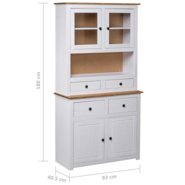vidaXL Μπουφές Λευκός 93x40,5x180cm από Ξύλο Πεύκου Σειρά Panama 1 τεμ.