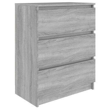 vidaXL Συρταριέρα Γκρι Sonoma 60x35x76cm από Επεξεργασμένο Ξύλο 1 τεμ.