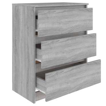 vidaXL Συρταριέρα Γκρι Sonoma 60x35x76cm από Επεξεργασμένο Ξύλο 1 τεμ.